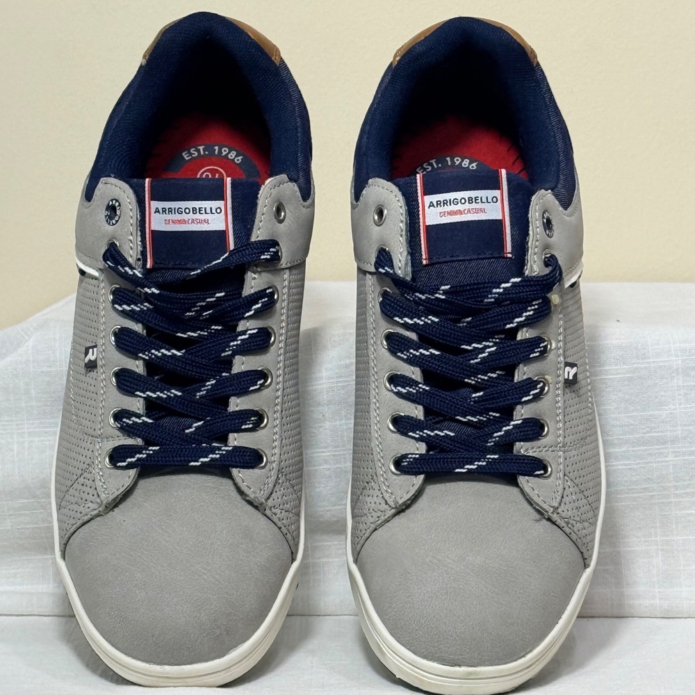 Arrigo‎ Bello Men's Gray Navy Casual Sneakers Size 10 US A0174-4